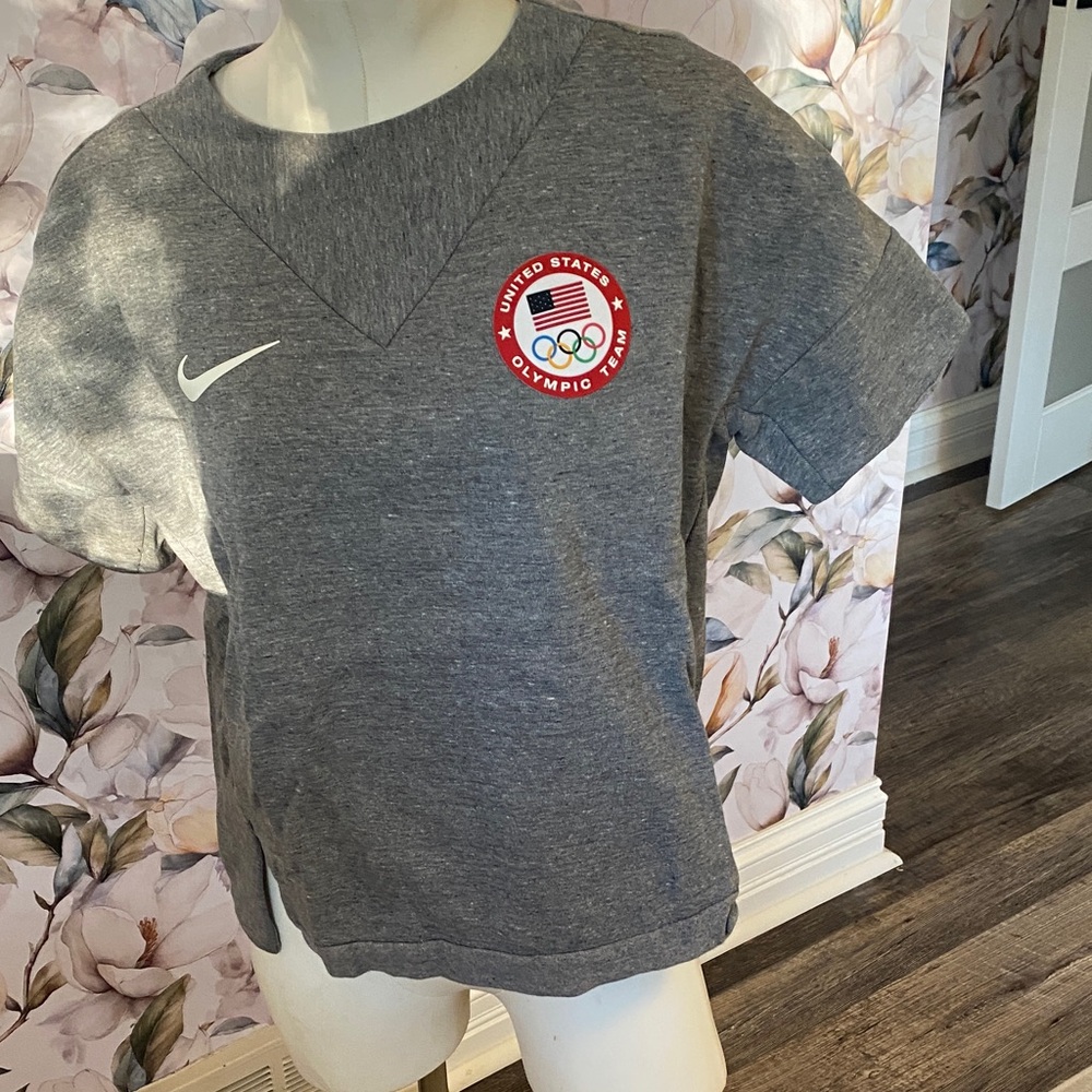 Nike womens Gray Olympic Logo Tee